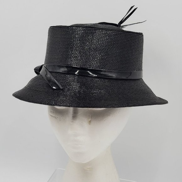 Mr. John Classic Black Hat with Patent Butterfly main image 10